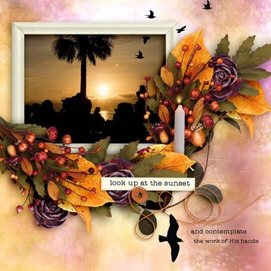 Harvest Sunset II Digital Scrapbook Kit by Karen Schulz Designs Digital Art Layout 35