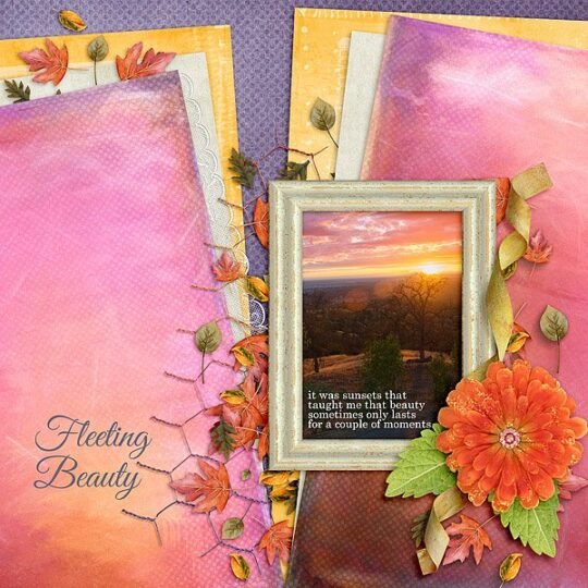 Harvest Sunset II Digital Scrapbook Kit by Karen Schulz Designs Digital Art Layout 3