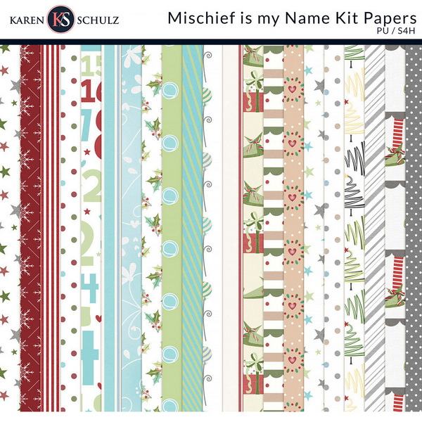 Mischief is My Name Kit Papers by Karen Schulz