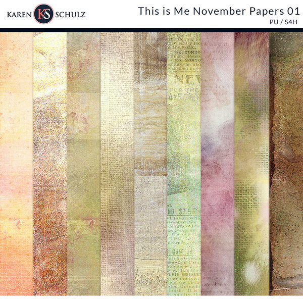 This is Me November Papers 01 Digital Scrapbookiing Karen Schulz