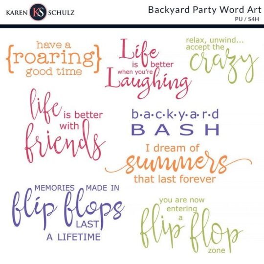 Backyard Party digital scrapbook kit by Karen Schulz Designs