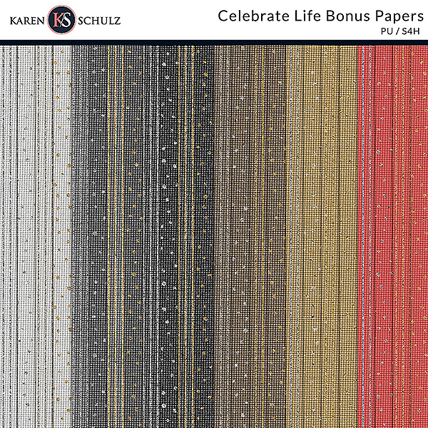 Celebrate Life Digital Scrapbooking Bonus Papers by Karen Schulz