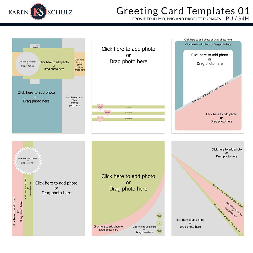 Greeting Card Templates 01 by Karen Schulz Designs