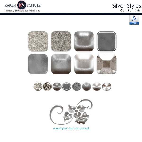 Silver Photoshop Styles by karen Schulz