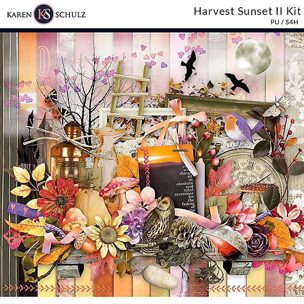 Harvest Sunset Digital Scrapbook Kit Preview by Karen Schulz Designs