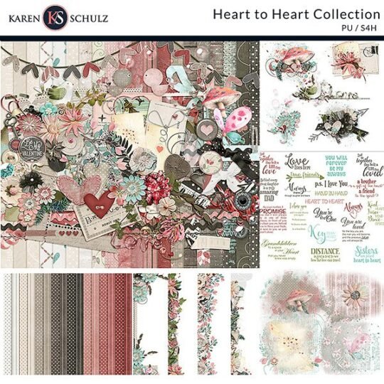 Heart to Heart Digital Scrapbook Collection by Karen Schulz Designs