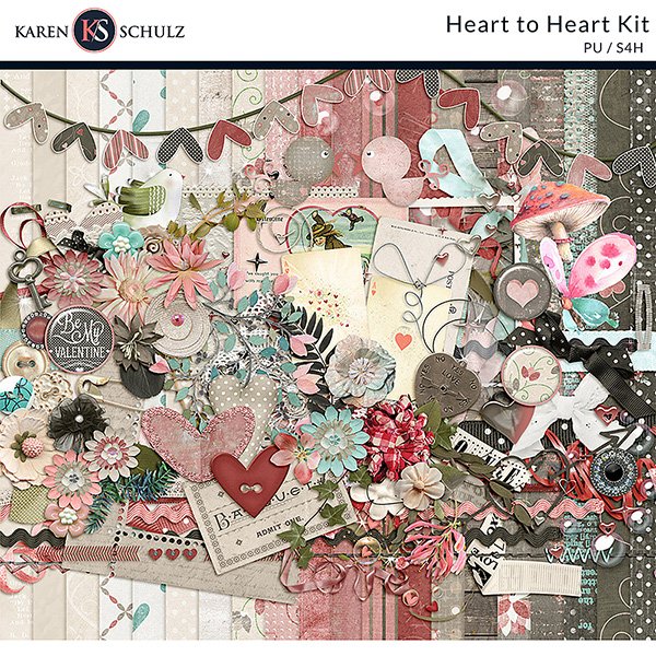 Heart to Heart Digital Scrapbook Kit by Karen Schulz Designs