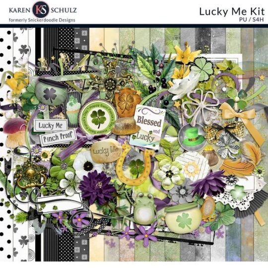Lucky Me Digital Scrapbook Kit Preview by Karen Schulz Designs