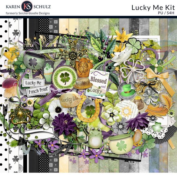 Lucky Me Digital Scrapbook Kit Preview by Karen Schulz Designs