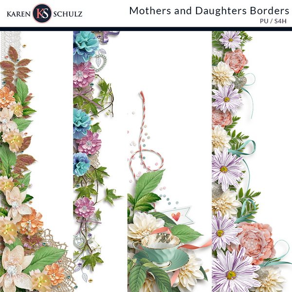 Mothers and Daughters Digital Scrapbook Borders Karen Schulz