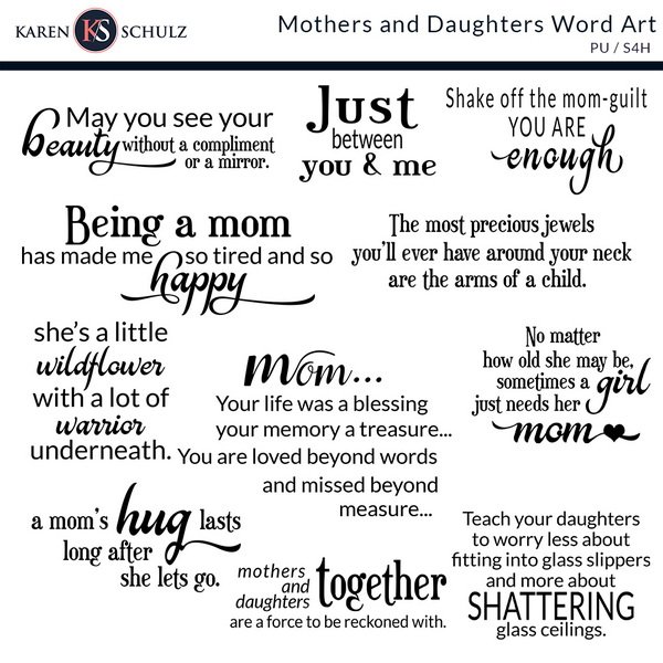 Mothers and Daughters Word Art - Karen Schulz