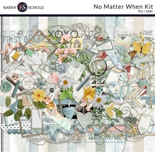 No Matter When Digital Scrapbook Kit Preview by Karen Schulz Designs