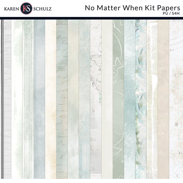 No Matter When Digital Scrapbook Kit Paper Preview 1 by Karen Schulz Designs