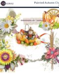 Painted Autumn Digital Scrapbook Kit Cluster Preview by Karen Schulz Designs