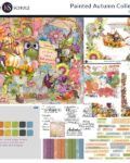 Painted Autumn Digital Scrapbook Kit Collection Preview by Karen Schulz Designs
