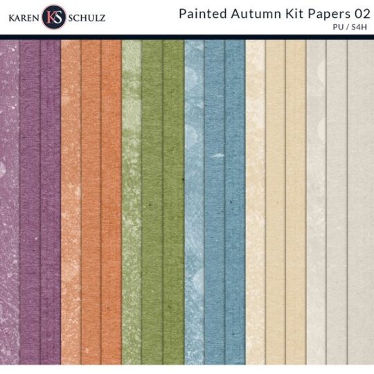 Painted Autumn Digital Scrapbook Kit Paper Preview 02 by Karen Schulz Designs