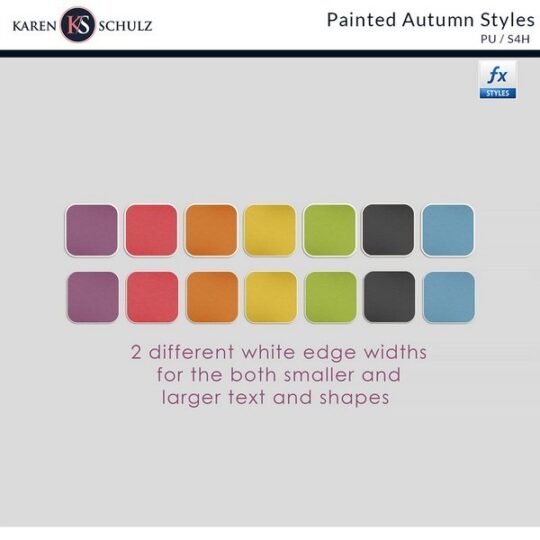 Painted Autumn Digital Scrapbook Kit Styles Preview by Karen Schulz Designs