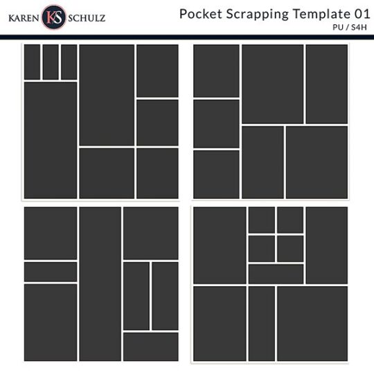Pocket Scrapping Template 01 Digital Scrapbooking Karen Schulz Designs