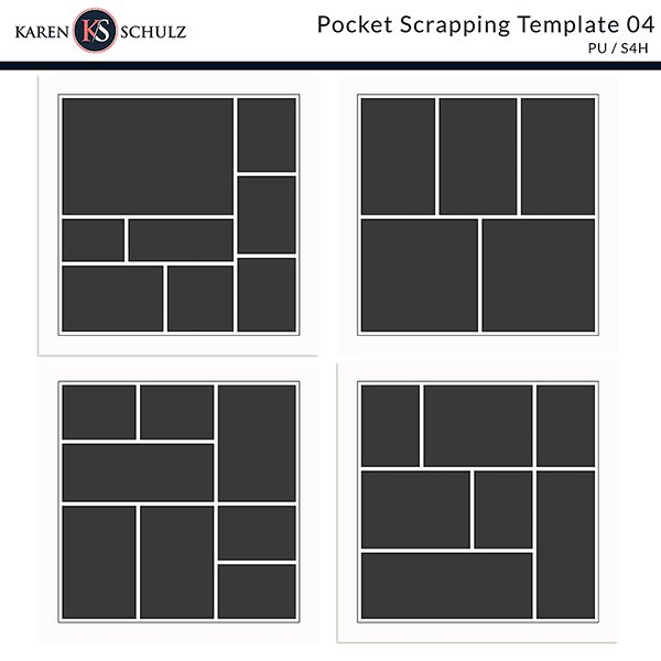 Pocket Scrapping Template 04 Digital Scrapbooking Karen Schulz Designs