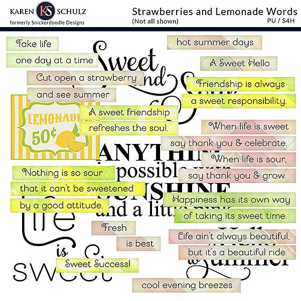 Strawberry Lemonade Word Art