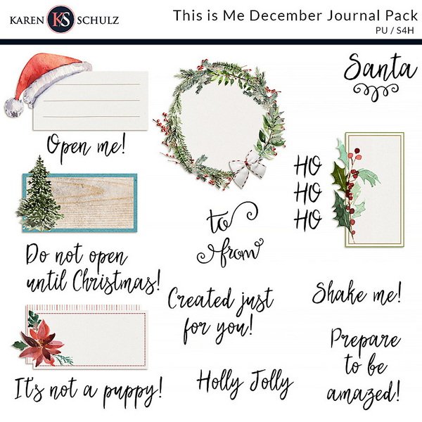 This is Me December Journal Pack Digital Scrapbook Preview by Karen Schulz