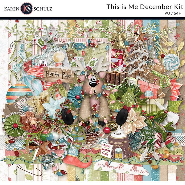 This is Me December Digital Scrapbooking Kit Preview by Karen Schulz