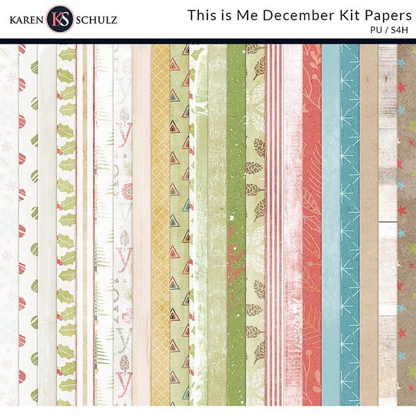 This is Me December Digital Scrapbook Kit Paper Detail Preview 2 by Karen Schulz