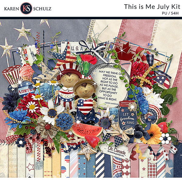 This is Me July Digital Scrapbook Kit Preview by Karen Schulz Designs
