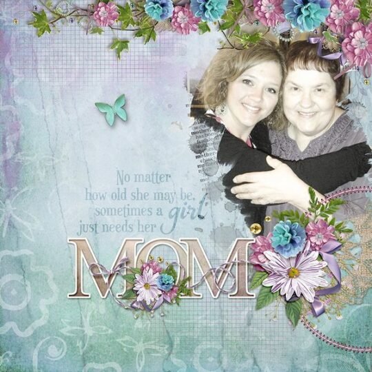 Mothers and Daughers Digital Scrapbook Kit Layout 10
