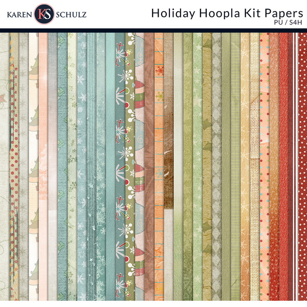 Holiday Hoopal Kit Papers by Karen Schulz Designs