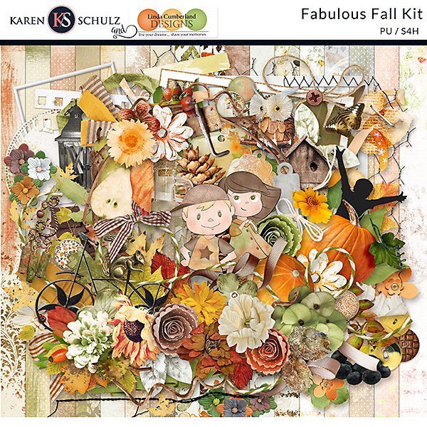 Digital Scrapbooking Kit Fabulous Fall by karen Schulz