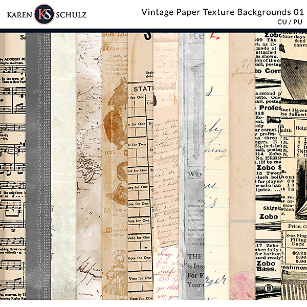 Vintage Paper Texture Backgrounds 01 Preview by Karen Schulz Designs