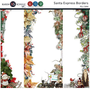Santa Express Digital Scrapbook Borders Preview by Karen Schulz Designs