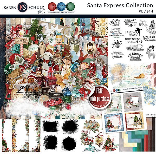 Santa Express Digital ScrapbookCollection Preview by Karen Schulz Designs