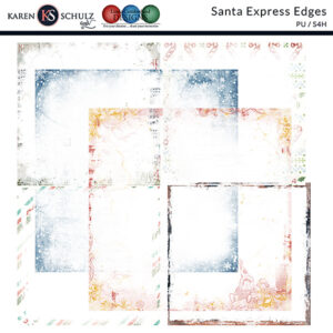 Santa Express Digital Scrapbook Edgers Preview by Karen Schulz Designs
