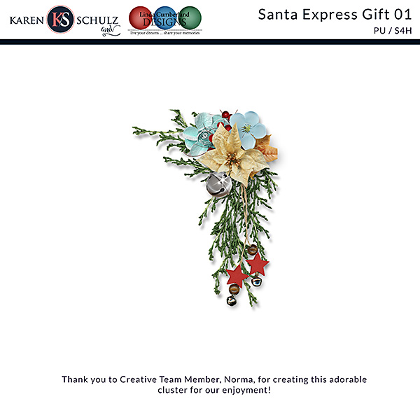 Santa Express Digital Scrapbook Gift 01 Preview by Karen Schulz Designs