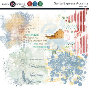 Santa Express Digital Scrapbook Accents Preview by Karen Schulz Designs