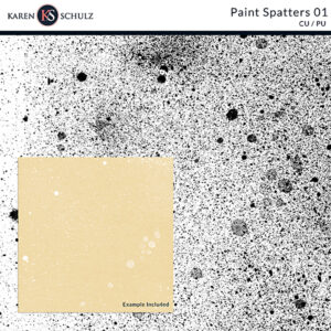 Paint Spatters 01 Digital Scrapbook Overlays by Karen Schulz Designs
