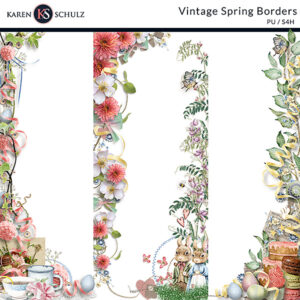 Vintage Spring Digital Scrapbook Borders Preview by Karen Schulz Designs