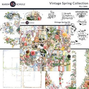 Vintage Spring Digital Scrapbook Mega Collection Preview by Karen Schulz Designs