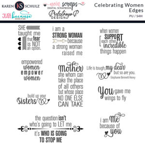Celebrating Women Digital Scrapbook Word Art Preview by Karen Schulz Designs