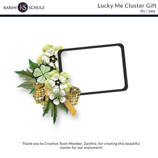 Lucky Me Digital Scrapbook Cluster Gift Preview by Karen Schulz Designs