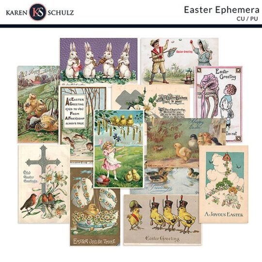 digital scrapbooking Easter Ephemera by Karen Schulz Designs