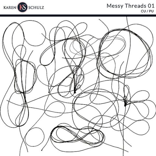 Messy Threads Digital Scrapbook Preview by Karen Schulz Designs