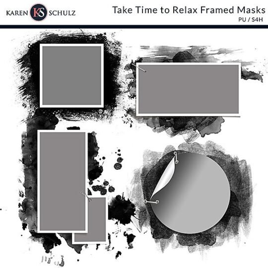 Take Time to Relax Digital Scrapbook Framed Masks Preview by Karen Schulz Designs