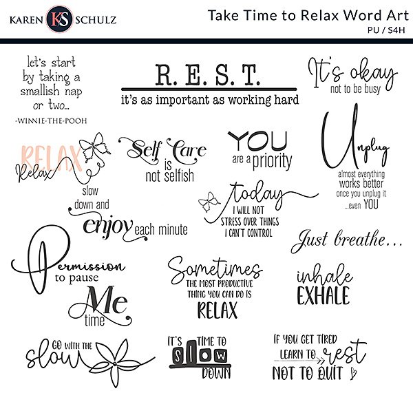 relax word art