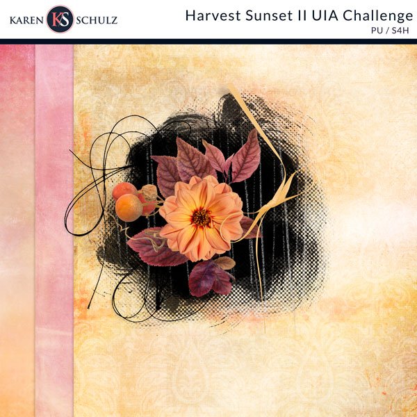 Harvest Sunset II Mini Kit Digital Scrapbooking Preview by Karen Schulz Designs