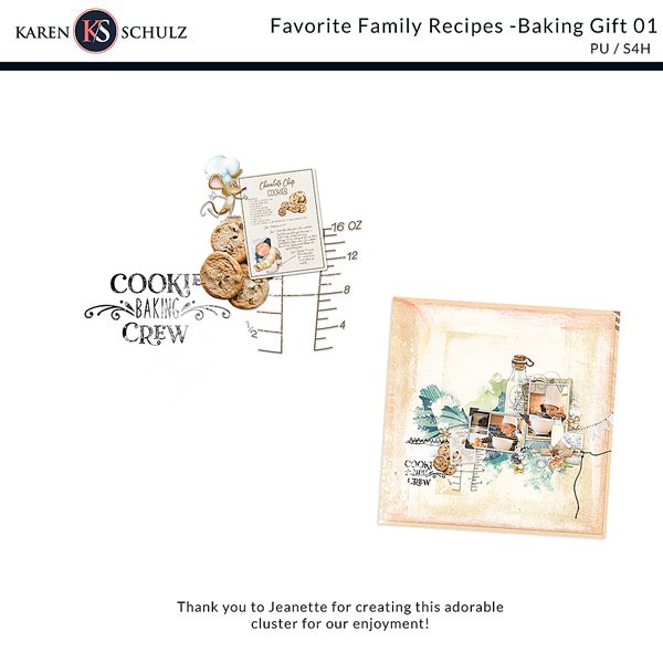 Favorite Family Recipes Baking Digital Scrapbook Gift Preview by Karen Schulz Designs