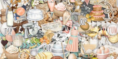 Favorite Family Recipes Baking Digital Scrapbook Kit Preview by Karen Schulz Designs