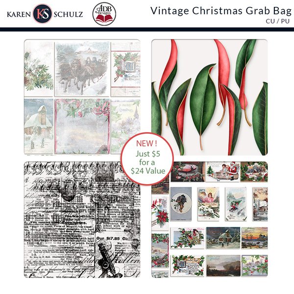 Vintage Christmas Grab Bag Preview by karen Schulz Designs